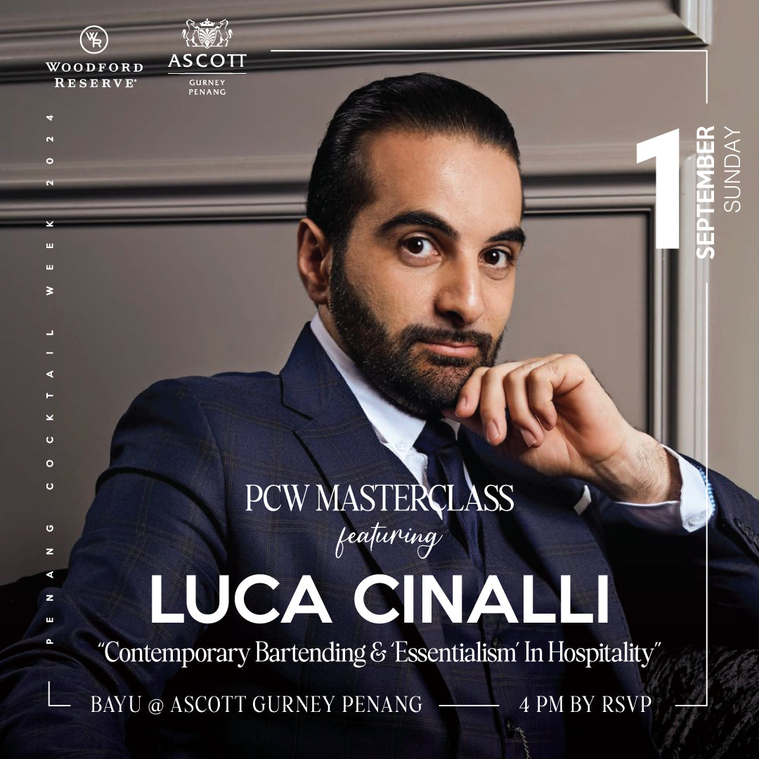 Masterclass: Contemporary Bartending with Luca Cinalli, presented by Woodford Reserve @ Ascott Gurney (1/9/2024)